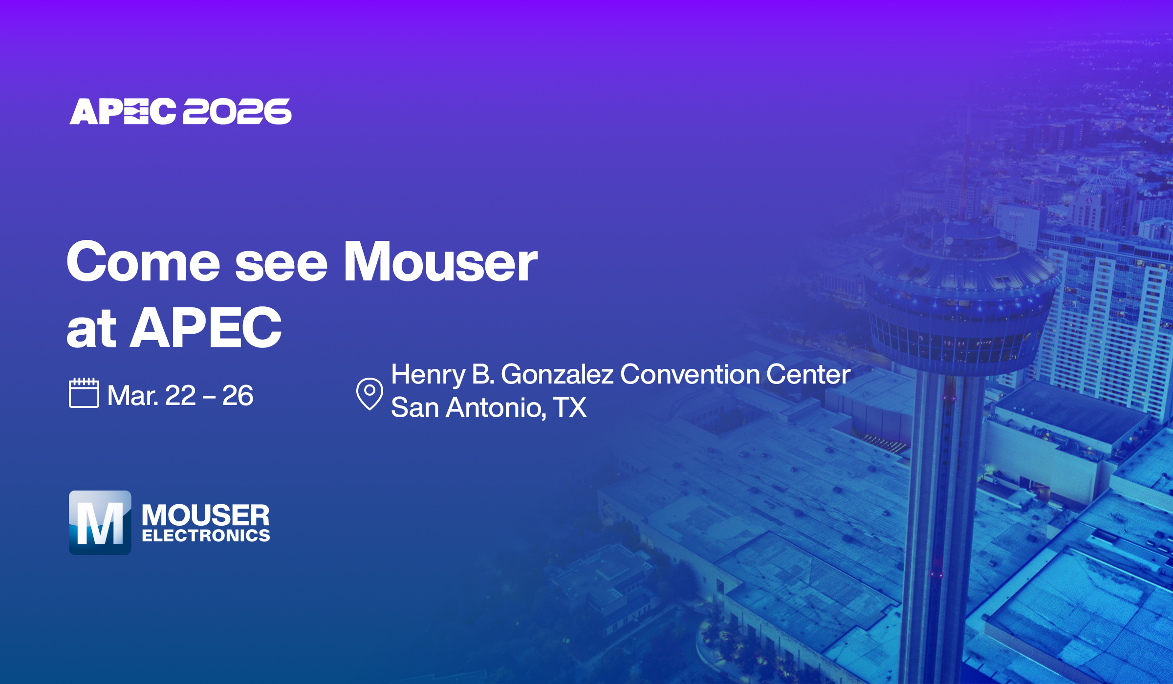 Mouser to highlight EV power electronics at APEC 2026
